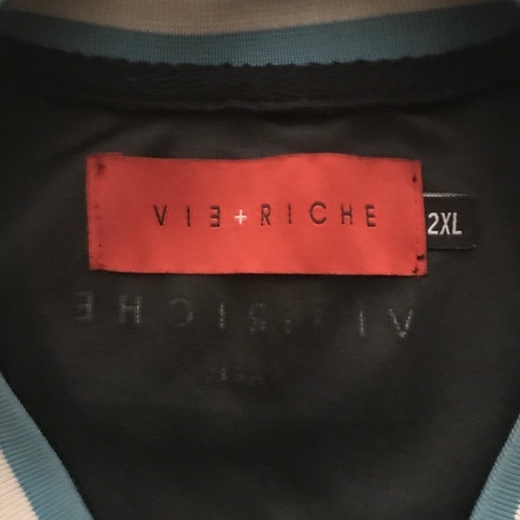 Vie+Riche Paris Rare Moth Baseball Jersey Luxury Velour Streetwear Size 2XL - Picture 10 of 13